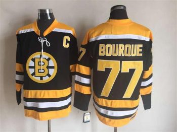 Vintage CCM Boston Bruins #77 BOURQUE Stitched Black Hockey Jersey (2)