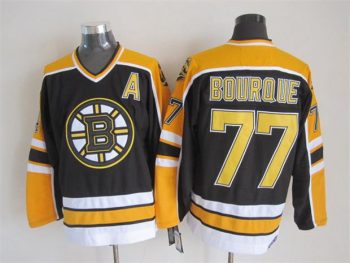 Vintage CCM Boston Bruins #77 BOURQUE Stitched Black Hockey Jersey (3)