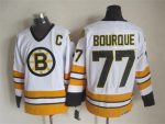 Vintage CCM Boston Bruins #77 BOURQUE Stitched White Hockey Jersey