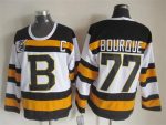 Vintage CCM Boston Bruins #77 BOURQUE Stitched White Hockey Jersey (4)