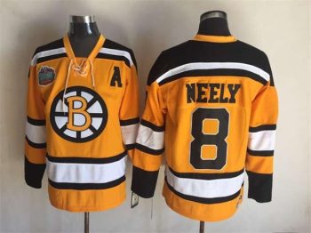 Vintage CCM Boston Bruins #8 NEELY Stitched Gold Hockey Jersey