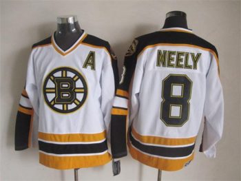 Vintage CCM Boston Bruins #8 NEELY Stitched White Hockey Jersey