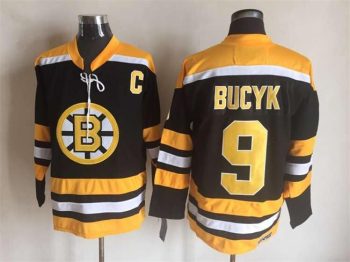 Vintage CCM Boston Bruins #9 BUCYK Stitched Black Hockey Jersey