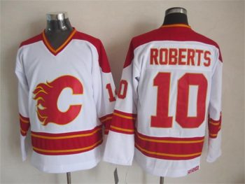 Vintage Calgary Flames #10 ROBERTS Stitched White Hockey Jersey