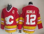 Vintage Calgary Flames #12 IGINLA Stitched Red Hockey Jersey (3)