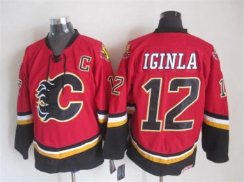 Vintage Calgary Flames #12 IGINLA Stitched Red Hockey Jersey (4)
