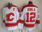 Vintage Calgary Flames #12 IGINLA Stitched White Hockey Jersey