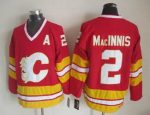 Vintage Calgary Flames #2 MacINNIS Stitched Red Hockey Jersey