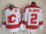 Vintage Calgary Flames #2 MacINNIS Stitched White Hockey Jersey