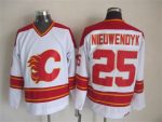 Vintage Calgary Flames #25 NIEUWENDYK Stitched White Hockey Jersey