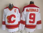 Vintage Calgary Flames #9 McDONALD Stitched White Hockey Jersey