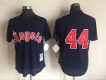 Vintage California Angels #44 Stitched Navy Blue Mesh Baseball Jersey Throwback Edition