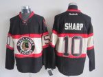 Vintage Chicago Blackhawks #10 SHARP Stitched Black Hockey Jersey (2)