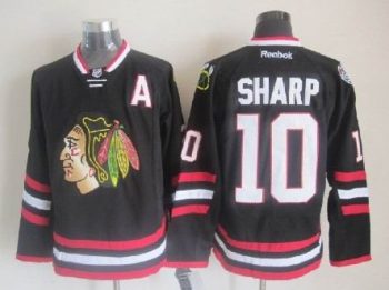 Vintage Chicago Blackhawks #10 SHARP Stitched Black Hockey Jersey (6)