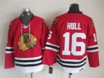 Vintage Chicago Blackhawks #16 HULL Stitched Red Hockey Jersey