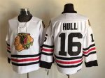 Vintage Chicago Blackhawks #16 HULL Stitched White Hockey Jersey