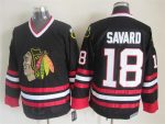 Vintage Chicago Blackhawks #18 SAVARD Stitched Black Hockey Jersey