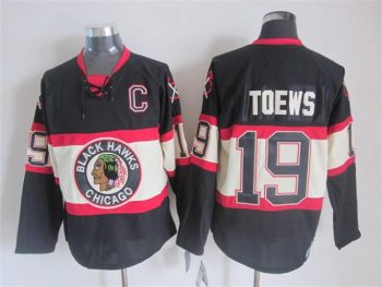 Vintage Chicago Blackhawks #19 TOEWS Stitched Black Hockey Jersey