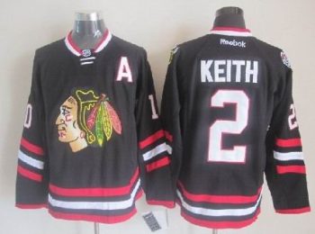 Vintage Chicago Blackhawks #2 KEITH Stitched Black Hockey Jersey (2)