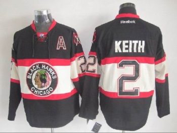 Vintage Chicago Blackhawks #2 KEITH Stitched Black Hockey Jersey