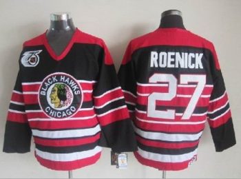 Vintage Chicago Blackhawks #27 ROENICK Stitched Red-Black Hockey Jersey
