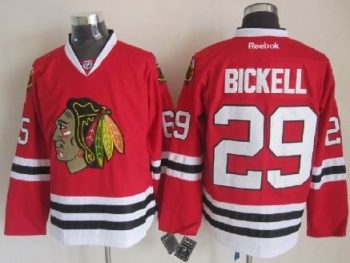 Vintage Chicago Blackhawks #29 BICKELL Stitched Red Hockey Jersey