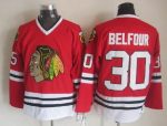 Vintage Chicago Blackhawks #30 BELFOUR Stitched Red Hockey Jersey