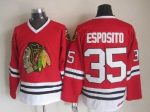 Vintage Chicago Blackhawks #35 ESPOSITO Stitched Red Hockey Jersey