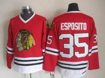 Vintage Chicago Blackhawks #35 ESPOSITO Stitched Red Hockey Jersey