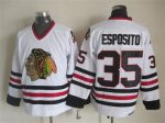 Vintage Chicago Blackhawks #35 ESPOSITO Stitched White Hockey Jersey
