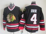 Vintage Chicago Blackhawks #4 ORR Stitched Black Hockey Jersey