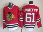 Vintage Chicago Blackhawks #61 STANLEY CUP Stitched Red Hockey Jersey