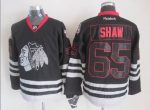 Vintage Chicago Blackhawks #65 SHAW Stitched Black Hockey Jersey (3)