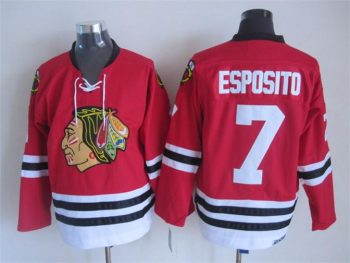 Vintage Chicago Blackhawks #7 ESPOSITO Stitched Red Hockey Jersey