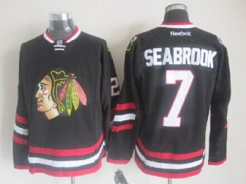 Vintage Chicago Blackhawks #7 SEABROOK Stitched Black Hockey Jersey