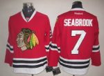 Vintage Chicago Blackhawks #7 SEABROOK Stitched Red Hockey Jersey