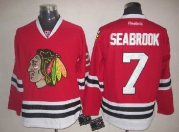 Vintage Chicago Blackhawks #7 SEABROOK Stitched Red Hockey Jersey