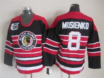 Vintage Chicago Blackhawks #8 MOSIENKO Stitched Red-Black Hockey Jersey