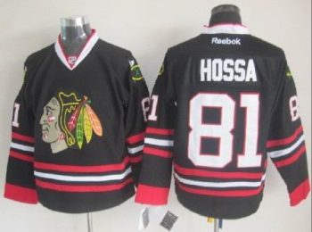 Vintage Chicago Blackhawks #81 HOSSA Stitched Black Hockey Jersey (3)