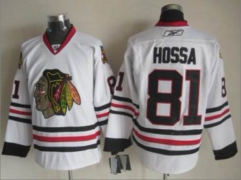 Vintage Chicago Blackhawks #81 HOSSA Stitched White Hockey Jersey
