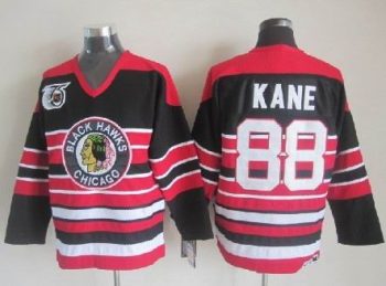 Vintage Chicago Blackhawks #88 KANE Stitched Red-Black Hockey Jersey
