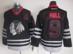 Vintage Chicago Blackhawks #9 HULL Stitched Black Hockey Jersey (4)
