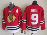Vintage Chicago Blackhawks #9 HULL Stitched Red Hockey Jersey (2)