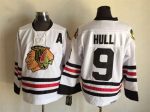 Vintage Chicago Blackhawks #9 HULL Stitched White Hockey Jersey (3)