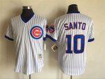 Vintage Chicago Cubs #10 Ron Santo Stitched White Pinstripe Baseball Jersey Throwback Edition