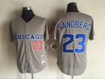 Vintage Chicago Cubs #23 Ryne Sandberg Stitched Gray Baseball Jersey Throwback Edition