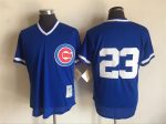 Vintage Chicago Cubs #23 Stitched Blue Mesh Baseball Jersey Throwback Edition