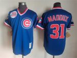 Vintage Chicago Cubs #31 Greg Maddux Stitched Blue Baseball Jersey Throwback Edition
