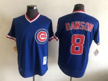 Vintage Chicago Cubs #8 Andre Dawson Stitched Blue Baseball Jersey Throwback Edition