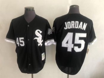 Vintage Chicago White Sox #45 Michael Jordan Stitched Black Baseball Jersey Throwback Edition